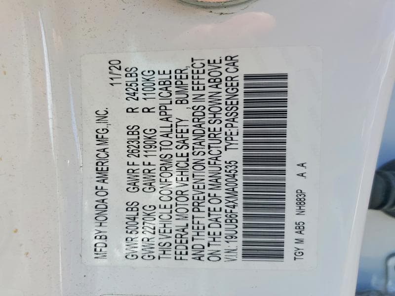 2021 ACURA TLX TECHNOLOGY 12
