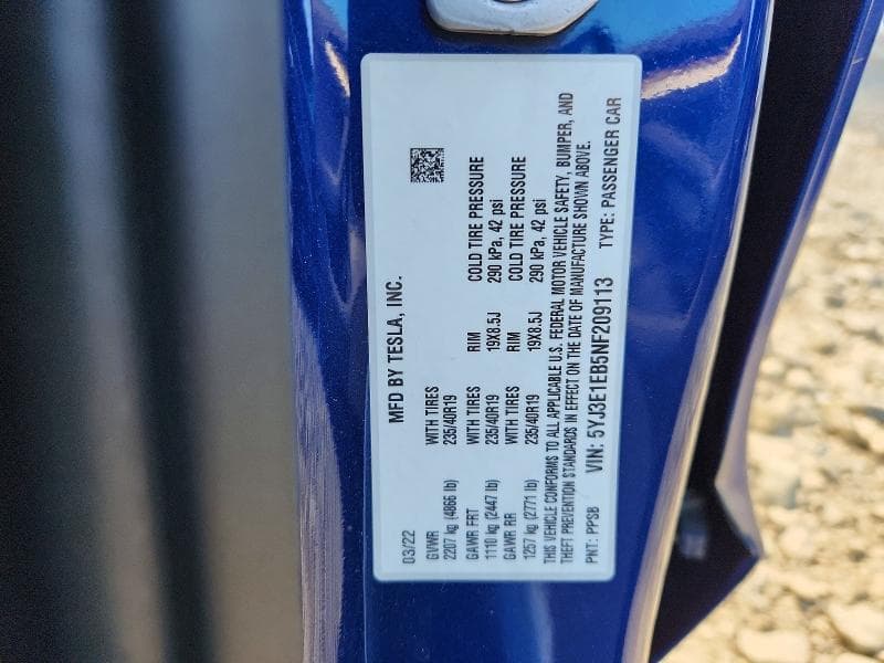 2022 TESLA MODEL 3 12