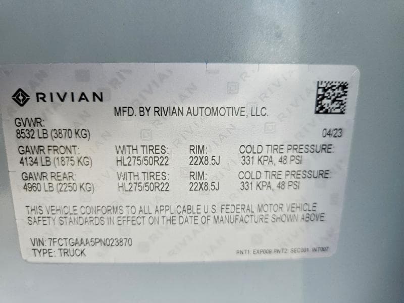 2023 RIVIAN R1T ADVENTURE 13