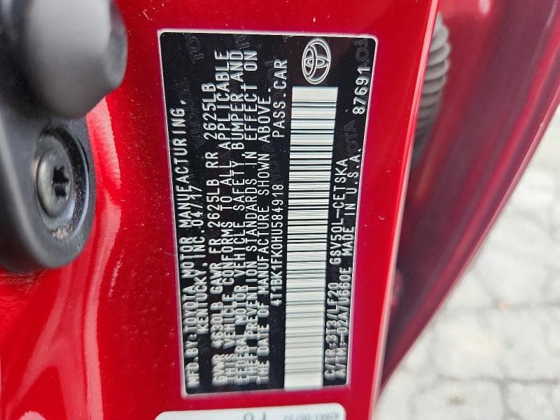 2017 TOYOTA CAMRY XSE V6 12