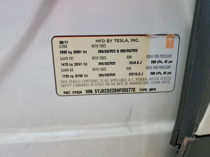 2017 TESLA MODEL X 13