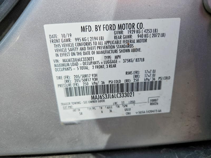 2020 FORD ECOSPORT SES 12