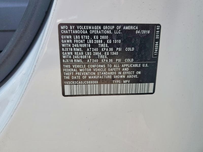 2018 VOLKSWAGEN ATLAS SE 13