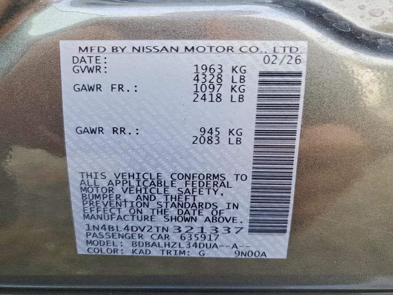 2026 NISSAN ALTIMA SV 12