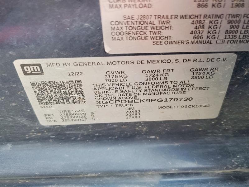 2023 CHEVROLET SILVERADO K1500 CUSTOM 12