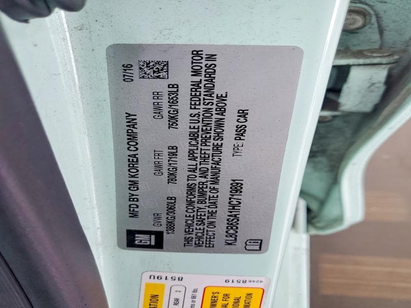 2017 CHEVROLET SPARK LS 12