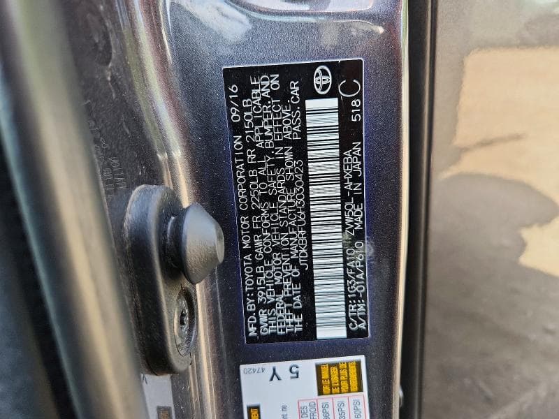 2017 TOYOTA PRIUS TWO 12