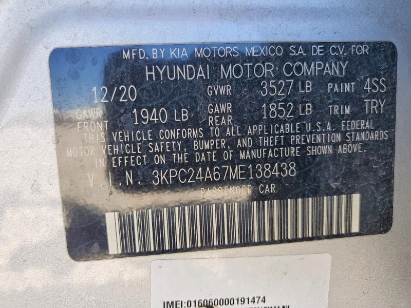 2021 HYUNDAI ACCENT SE 12