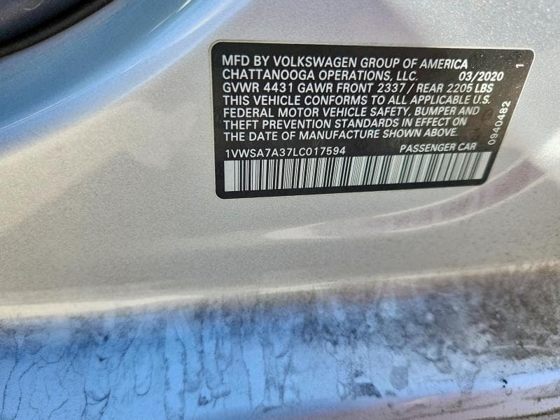2020 VOLKSWAGEN PASSAT SE 12