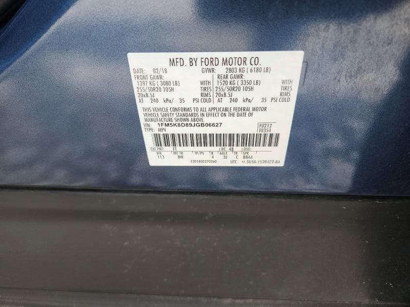 2018 FORD EXPLORER XLT 13