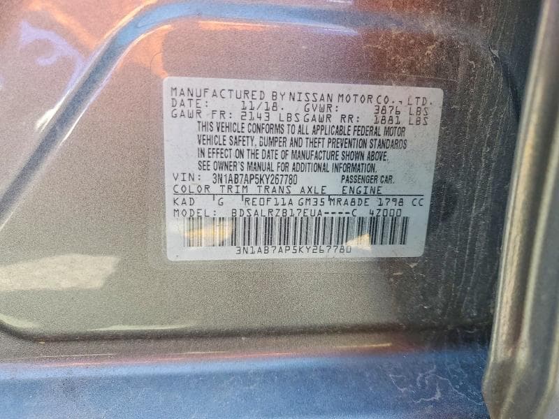 2019 NISSAN SENTRA SR 12