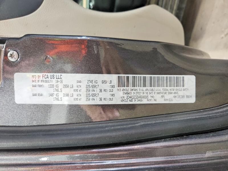 2017 DODGE GRAND CARAVAN SXT 13