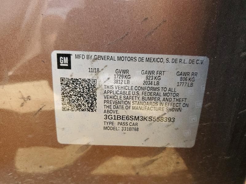 2019 CHEVROLET CRUZE LT 12