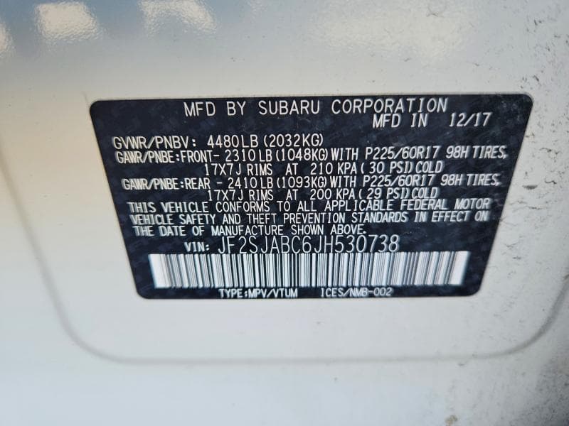 2018 SUBARU FORESTER 2.5I 13