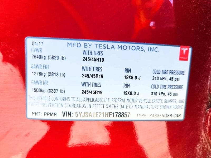 2017 TESLA MODEL S 12