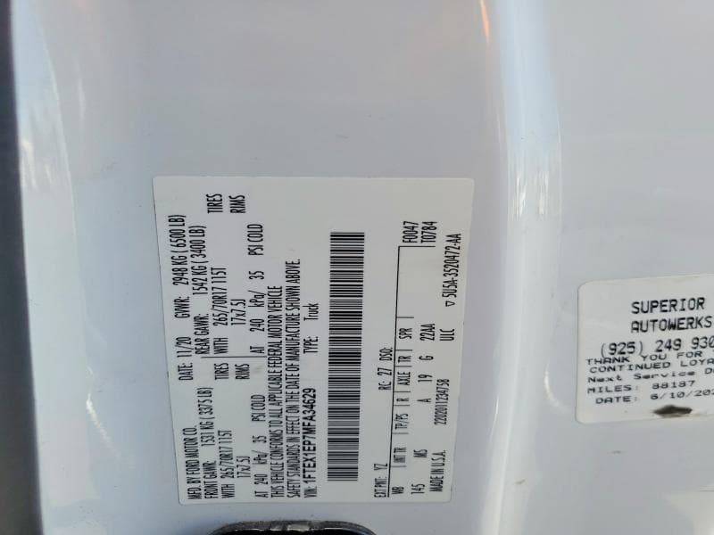 2021 FORD F150 SUPER CAB 12