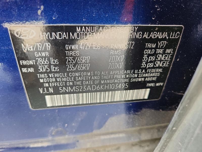 2019 HYUNDAI SANTA FE SE 14