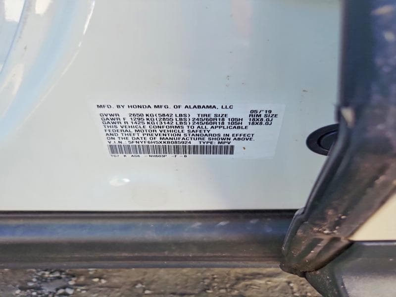 2019 HONDA PILOT EXL 13