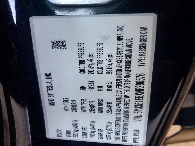 2022 TESLA MODEL 3 12