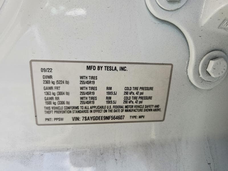 2022 TESLA MODEL Y 12
