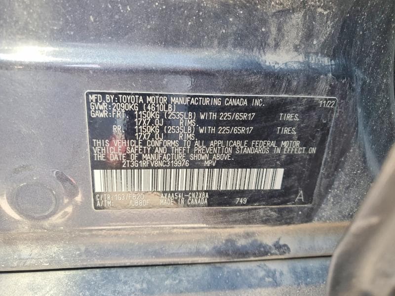 2022 TOYOTA RAV4 LE 13