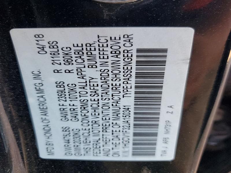 2018 HONDA ACCORD SPORT 12