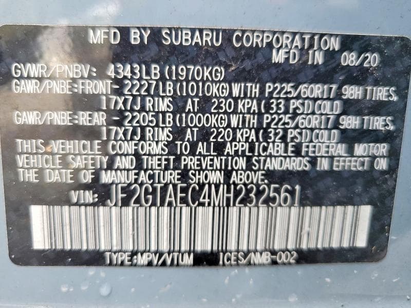 2021 SUBARU CROSSTREK PREMIUM 14