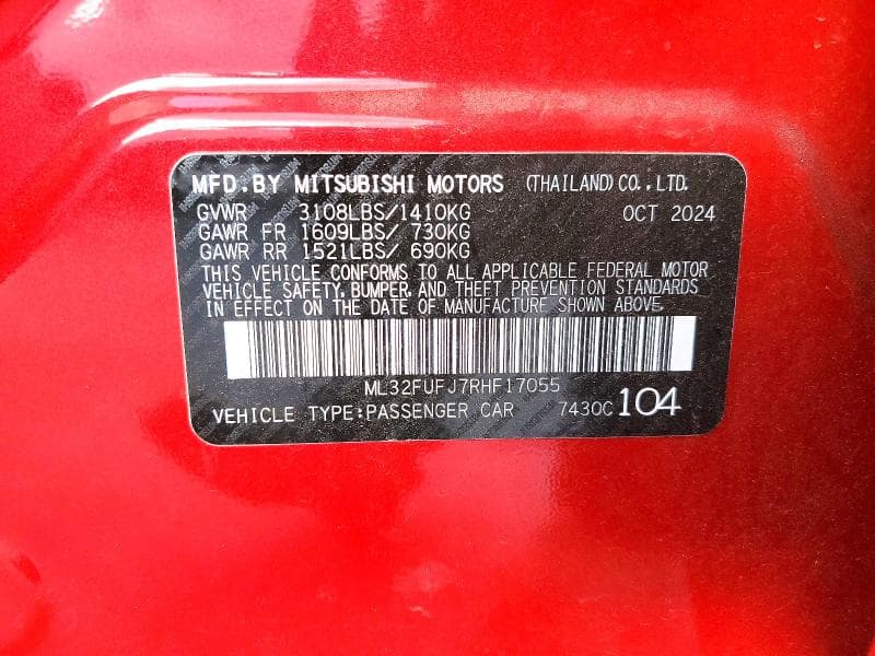 2024 MITSUBISHI MIRAGE G4 ES 12
