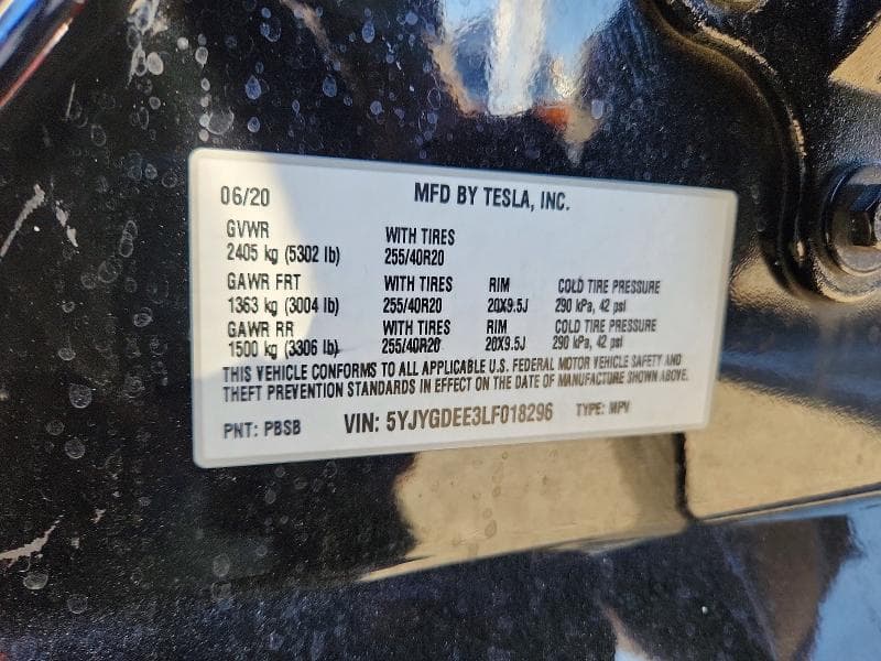 2020 TESLA MODEL Y 12