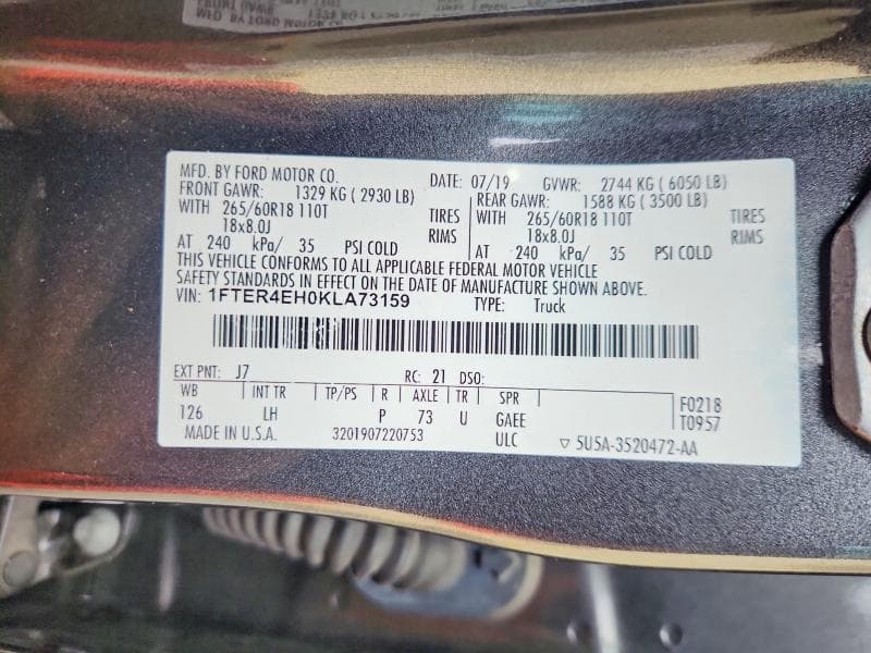 2019 FORD RANGER XL 12