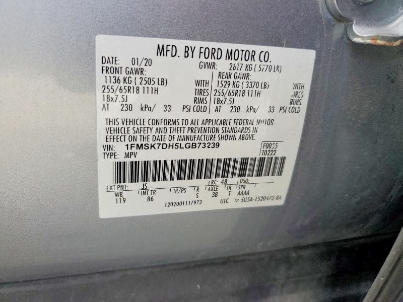 2020 FORD EXPLORER XLT 13