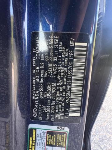 2017 HYUNDAI SANTA FE SE 10