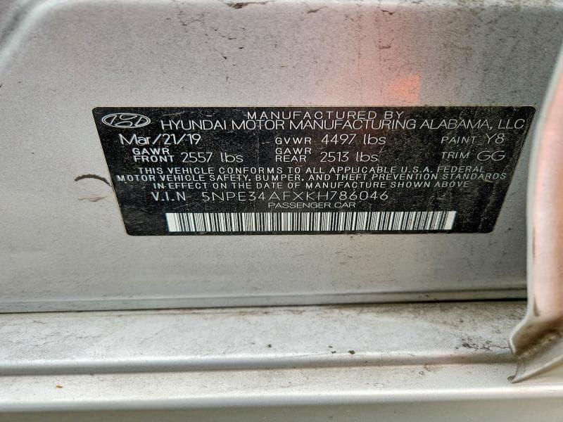 2019 HYUNDAI SONATA SEL 12