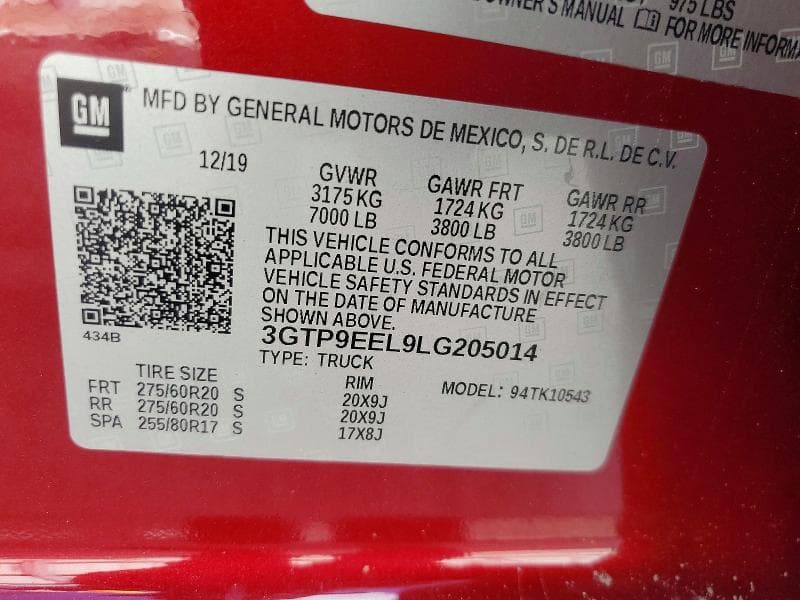 2020 GMC SIERRA K1500 AT4 12