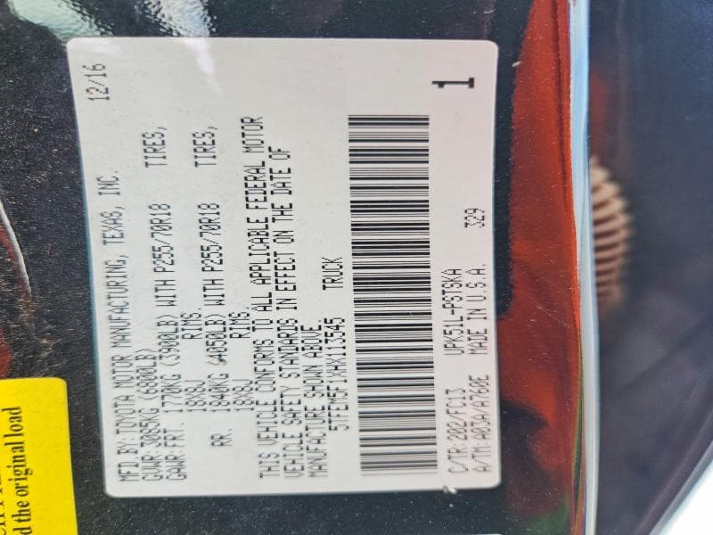 2017 TOYOTA TUNDRA CREWMAX SR5 12
