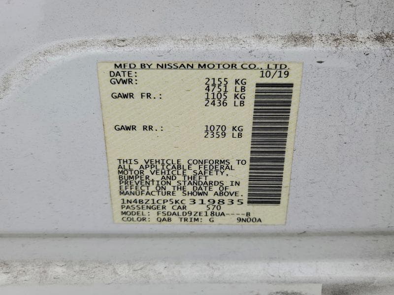 2019 NISSAN LEAF SV PLUS 12