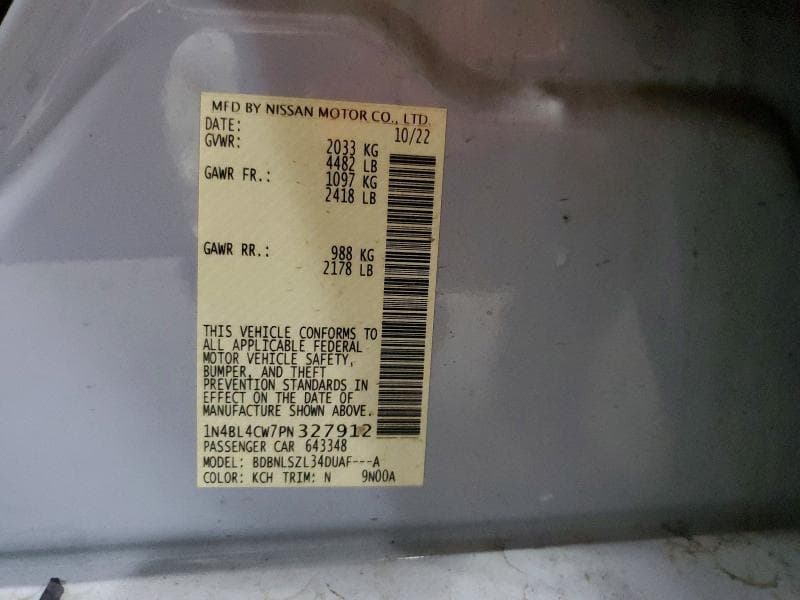 2023 NISSAN ALTIMA SR 12