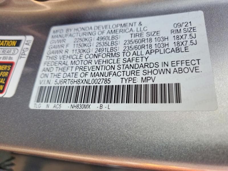 2022 HONDA CR-V EXL 13