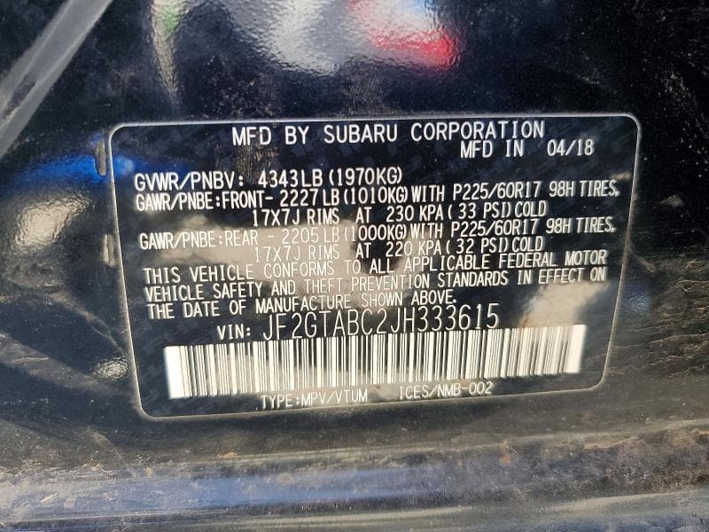 2018 SUBARU CROSSTREK PREMIUM 12