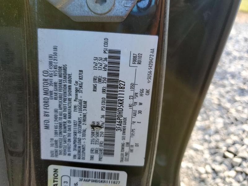 2019 FORD FUSION SE 12