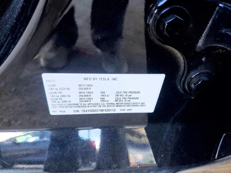 2022 TESLA MODEL Y 13