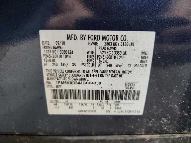 2018 FORD EXPLORER XLT 13