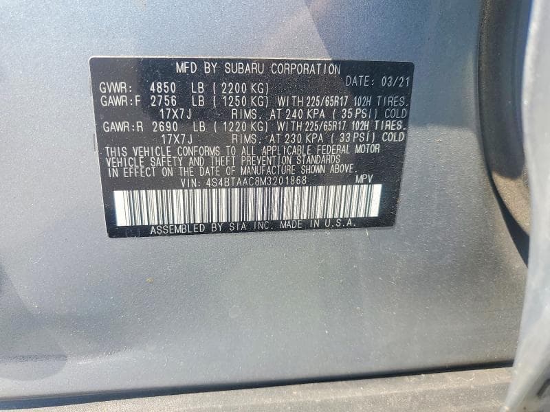 2021 SUBARU OUTBACK 13