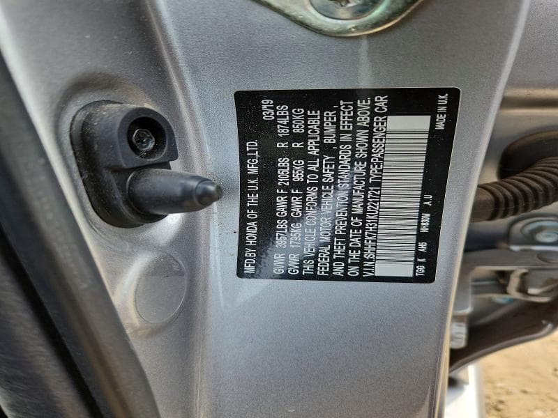 2019 HONDA CIVIC LX 12
