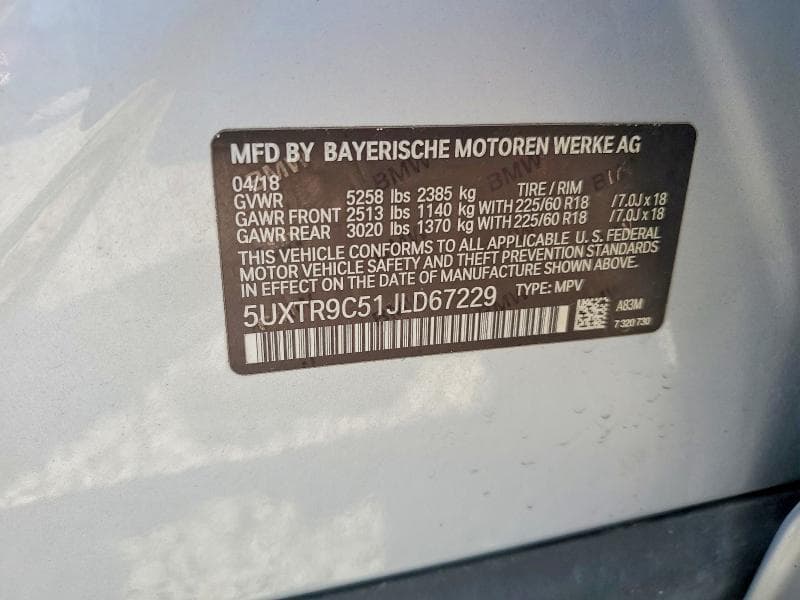 2018 BMW X3 XDRIVE30I 13