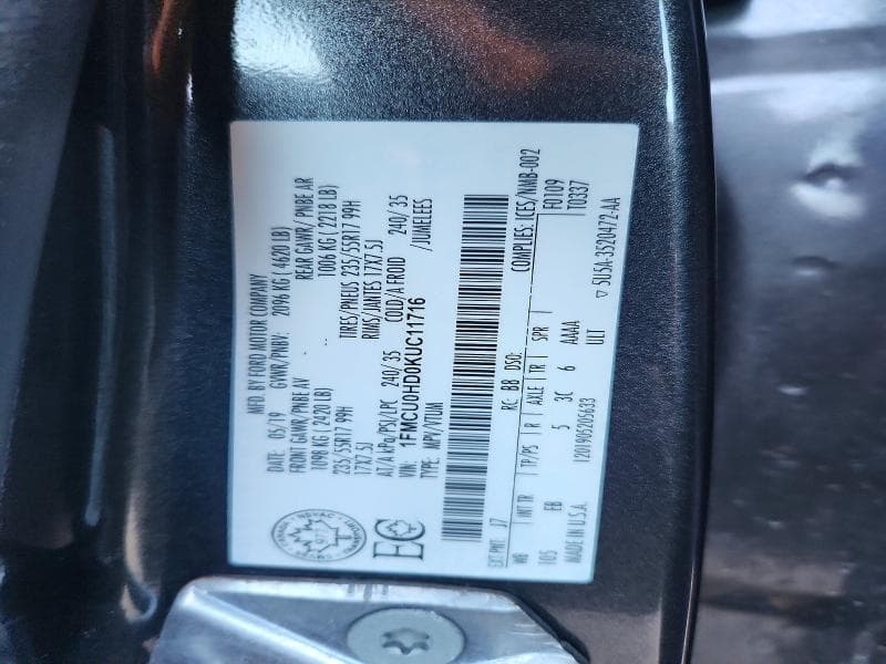 2019 FORD ESCAPE SEL 13