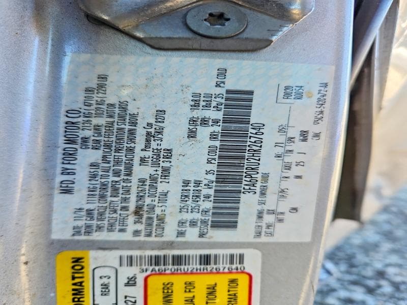2017 FORD FUSION TITANIUM HEV 12
