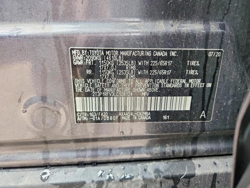 2020 TOYOTA RAV4 XLE 13