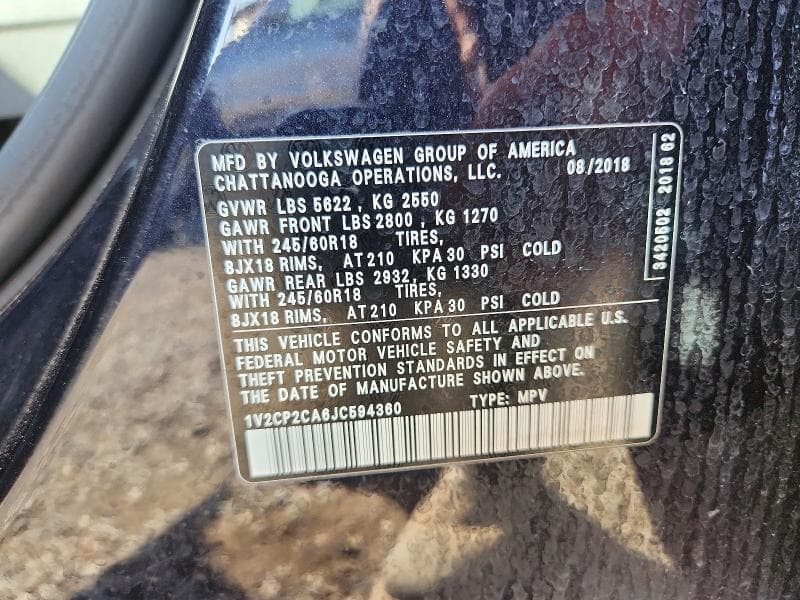 2018 VOLKSWAGEN ATLAS SE 13