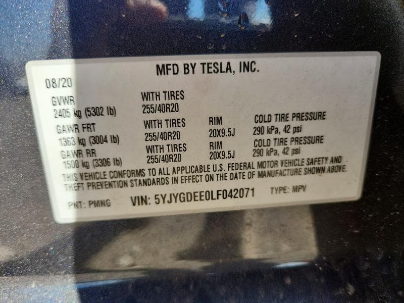 2020 TESLA MODEL Y 13